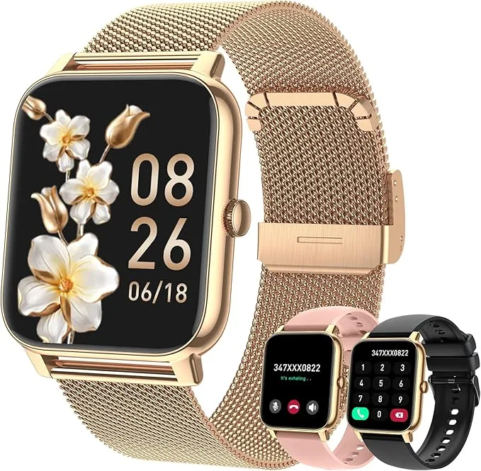 Smart Watch for Women Fitness Tracker: Stylish, Waterproof, Heart Rate Monitor Compatible with Android and iPhone